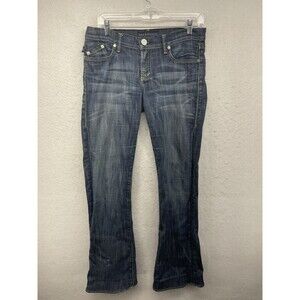 ROCK & REPUBLIC JEANS WOMENS 29 LOW RISE FLARE LEG DENIM KASANDRA CASUAL BLUE